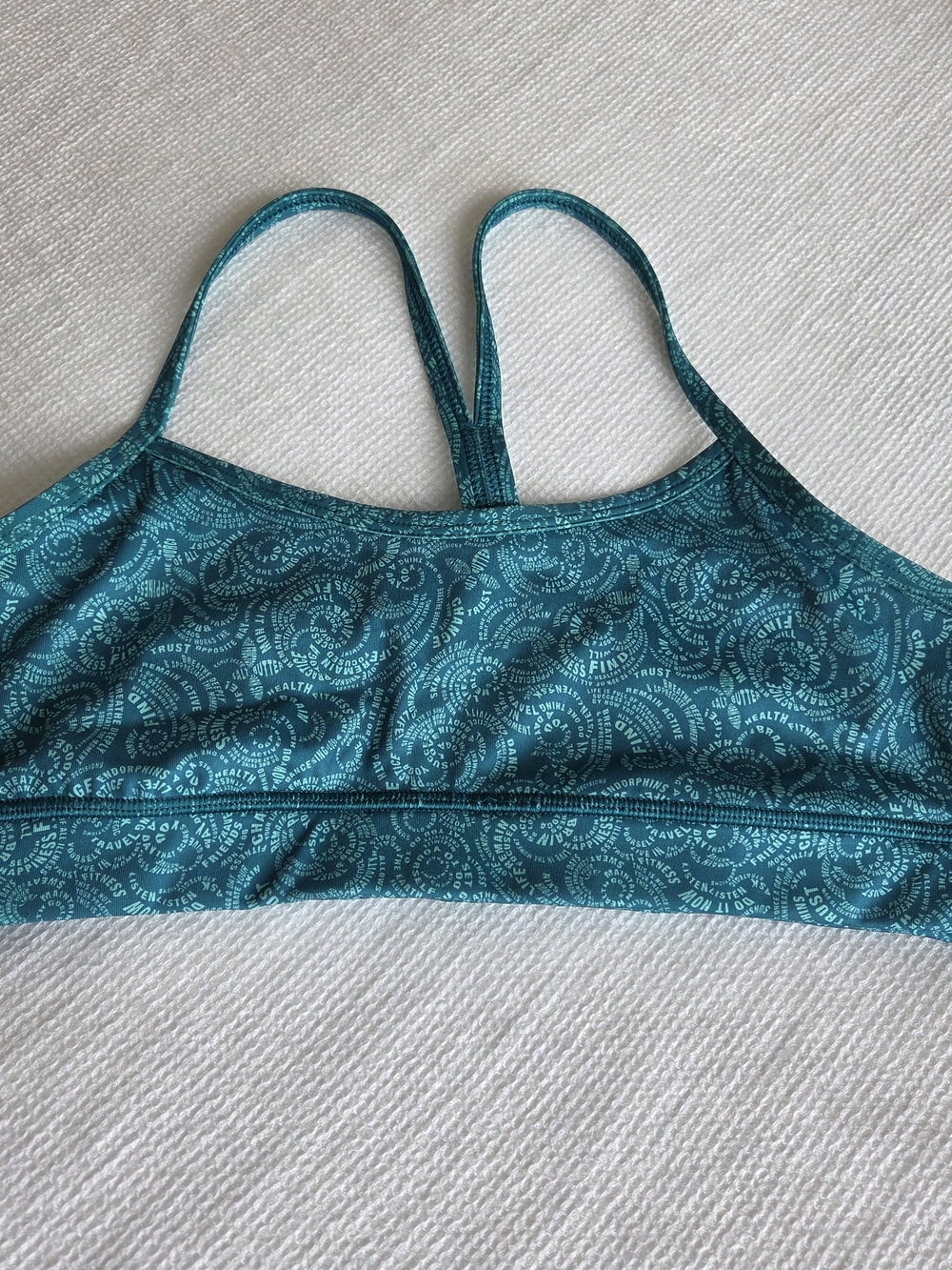 lululemon athletica Teal Patterned Strappy Sports Bra